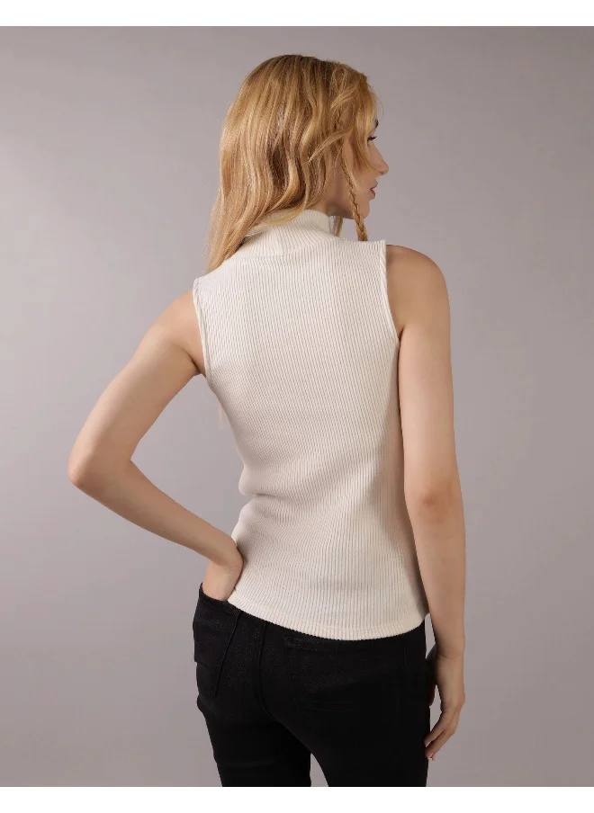 امريكان ايجل AE Ribbed Mock Neck Tank Top