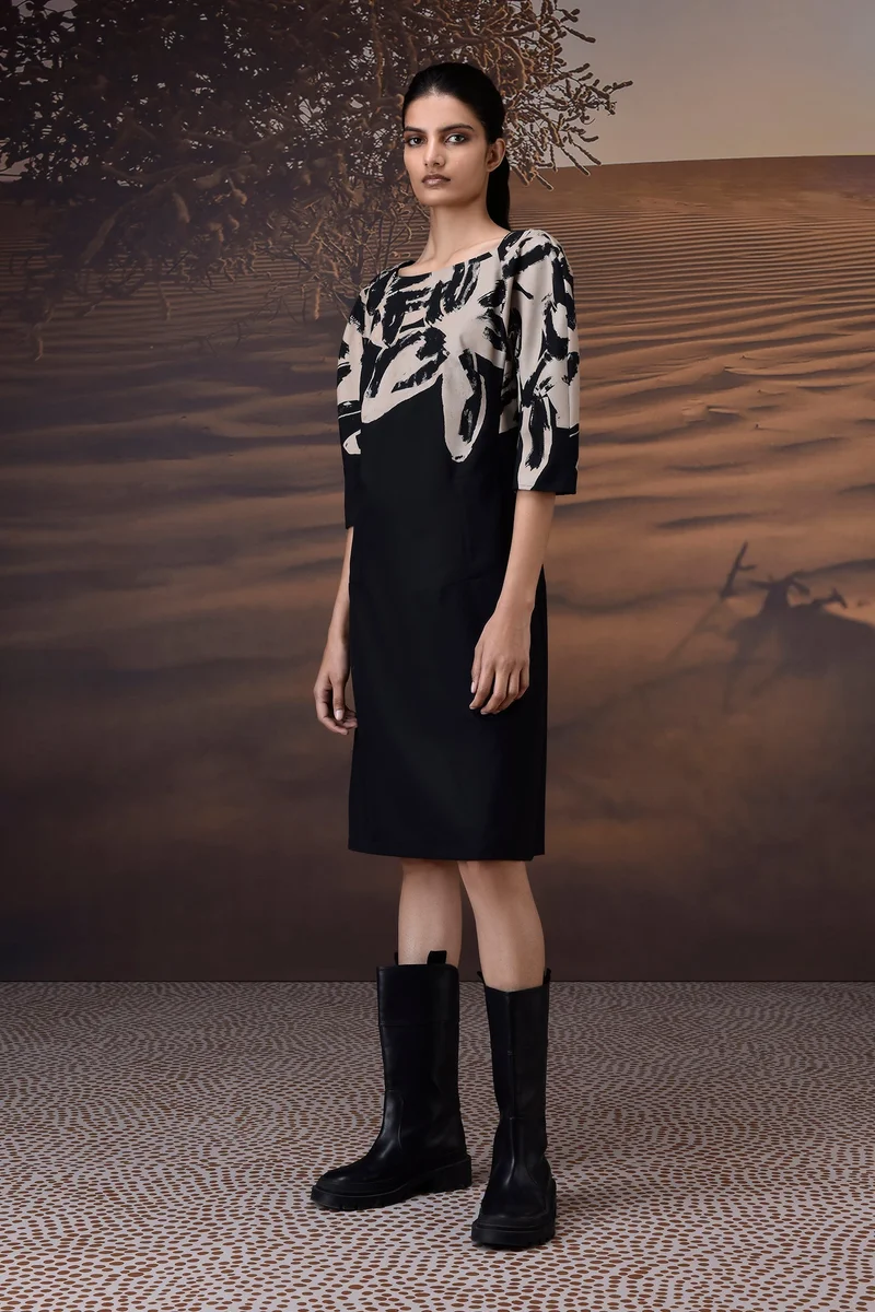 Genes Lecoanet Hemant Monochrome Brushstroke Dress