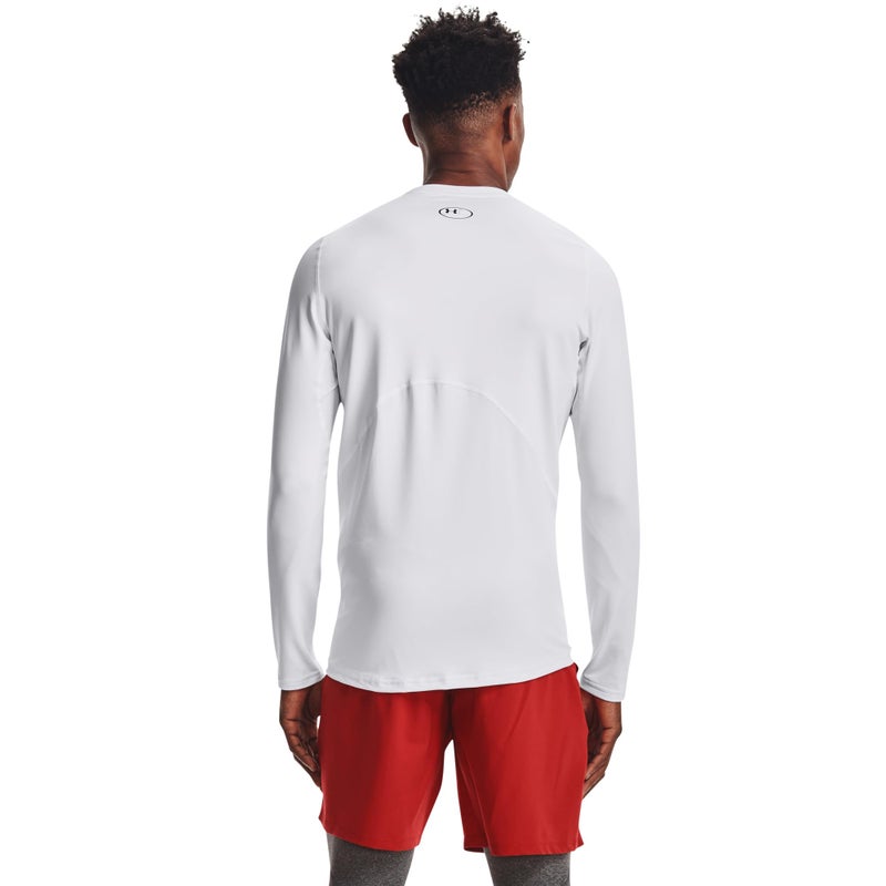 Under Armour Men's ColdGear Armour Fitted Crew, White (100)/Black, Large - Image 2