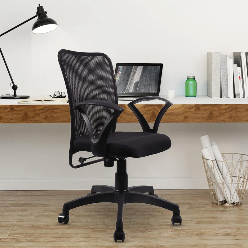 ROSE Sigma Mesh MidBack Ergonomic Office Chair  3Years Warranty Included  Adjustable Lumbar Support  Revolving Chair Black - Image 1