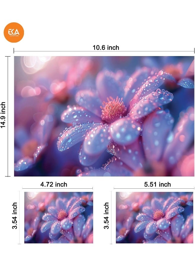 Purple Flowers Droplet Digital Art, Laptop Skin Sticker Decal - Image 3