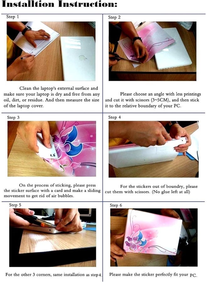 Purple Flowers Droplet Digital Art, Laptop Skin Sticker Decal - Image 5