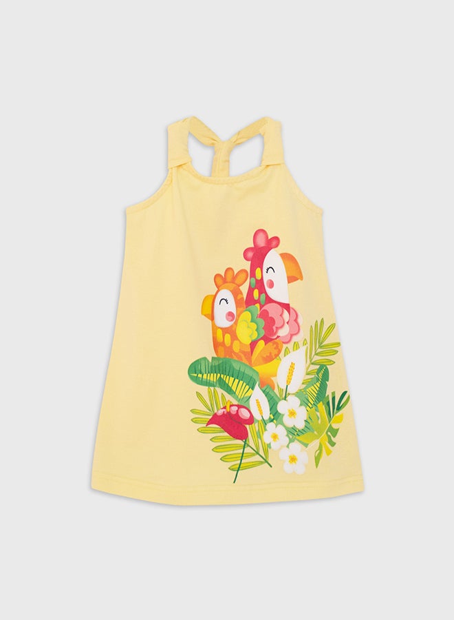 كوكا ملابس أطفال فستان أصفر بلا أكمام للبنات - Image 1