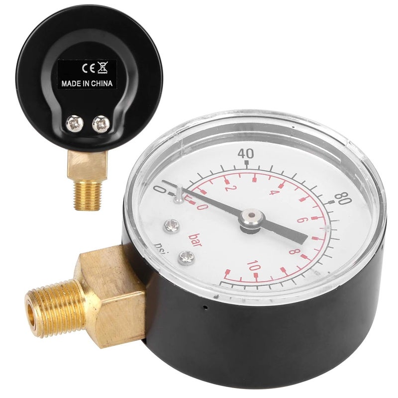 Stainless Steel Water Pressure Gauge 0 160 PSI 0 11 Bar Dual Scale Transparent Dial - Image 4