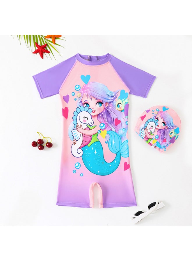 إسكدنيا ملابس سباحة للأطفال 2024 ملابس سباحة للأطفال صغيرة ومتوسطة وكبيرة بنمط رسوم متحركة سيوماتيكية للأطفال - اللون: Pony Paulie- - Image 2