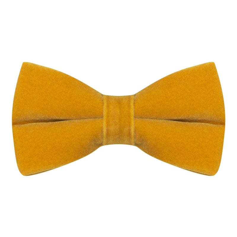 King & Priory Luxury Dark Gold Velvet Bow Tie - Image 5