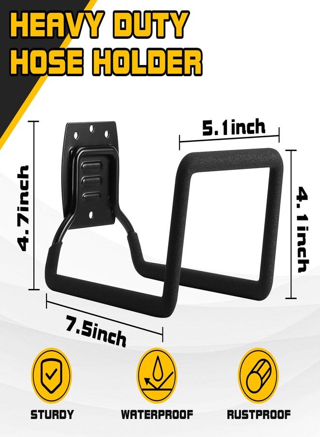 QMSK - Garden Hose Holder, Outdoor Wall Mounted Metal Water Hose Reel, Durable Hook Holder for Garden Hose Storage, Water Hose, - Image 2