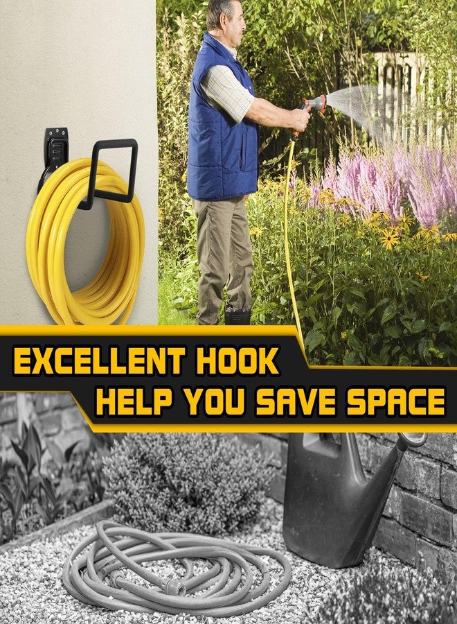QMSK - Garden Hose Holder, Outdoor Wall Mounted Metal Water Hose Reel, Durable Hook Holder for Garden Hose Storage, Water Hose, - Image 4