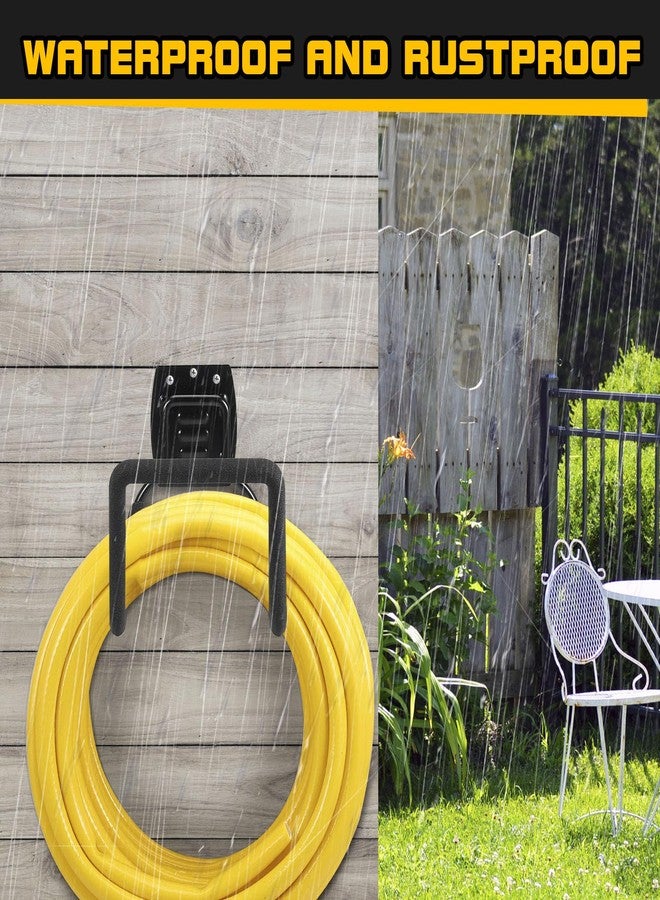 QMSK - Garden Hose Holder, Outdoor Wall Mounted Metal Water Hose Reel, Durable Hook Holder for Garden Hose Storage, Water Hose, - Image 3