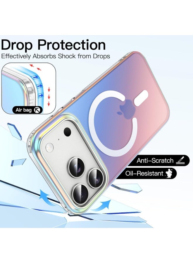 JETech Iridescent Case for iPhone 17 Pro 6.3-Inch Compatible with MagSafe, Cute Unique and Aesthetic Design, Colorful Fluorescent Translucent Back Shockproof Phone Cover (Iridescent) - Image 4