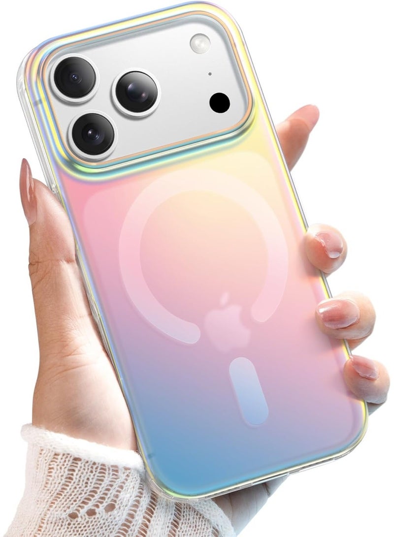 JETech Iridescent Case for iPhone 17 Pro 6.3-Inch Compatible with MagSafe, Cute Unique and Aesthetic Design, Colorful Fluorescent Translucent Back Shockproof Phone Cover (Iridescent) - Image 2