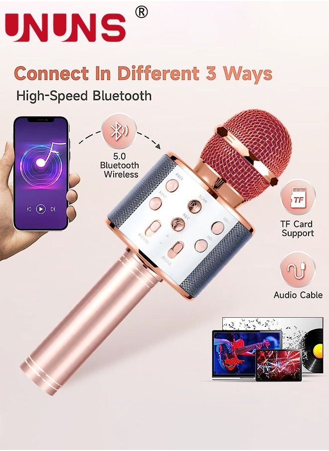 UNUNS - Wireless Bluetooth Microphone,Portable Handheld Mic Speaker For All Smartphones,Gifts For Girls Kids Adults All Age - Image 1