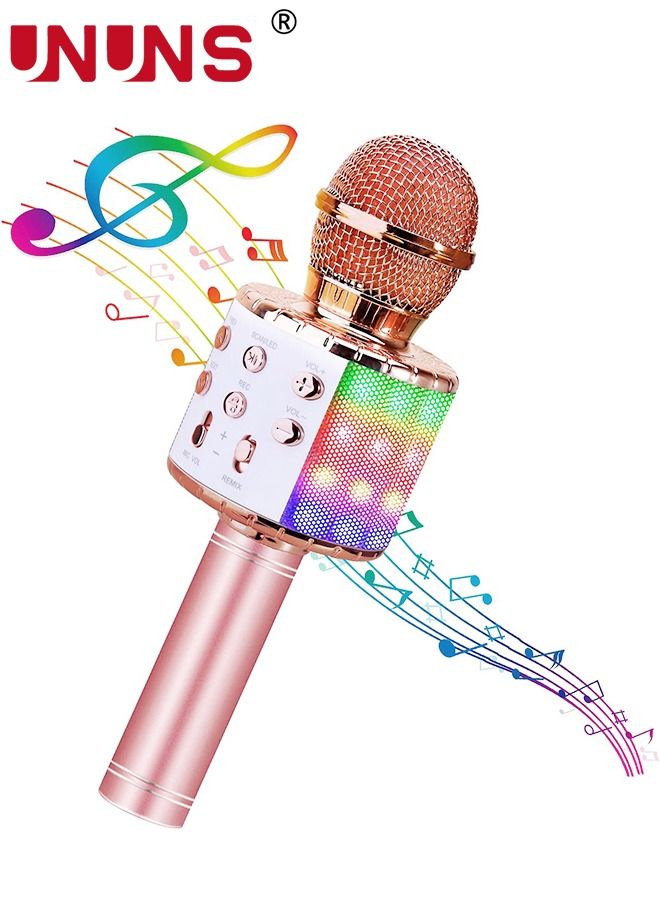 UNUNS Wireless Bluetooth Microphone,Portable Handheld Mic Speaker For All Smartphones,Gifts For Girls Kids Adults All Age