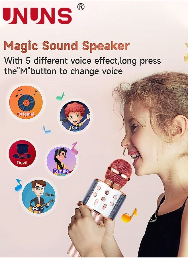 UNUNS - Wireless Bluetooth Microphone,Portable Handheld Mic Speaker For All Smartphones,Gifts For Girls Kids Adults All Age - Image 1