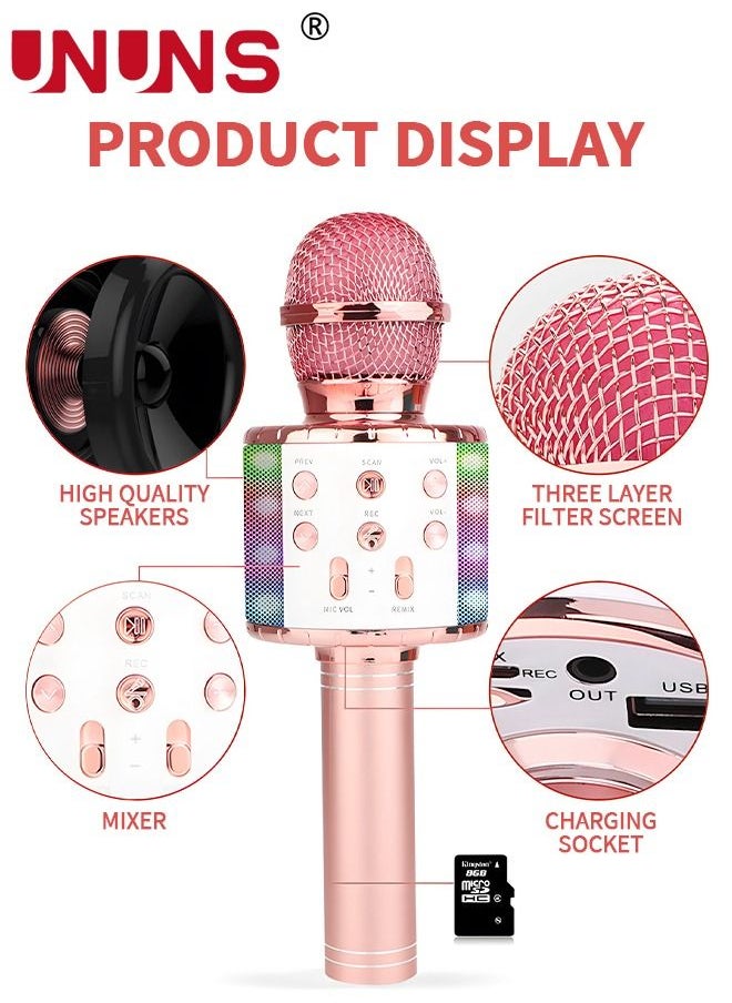 UNUNS - Wireless Bluetooth Microphone,Portable Handheld Mic Speaker For All Smartphones,Gifts For Girls Kids Adults All Age - Image 1