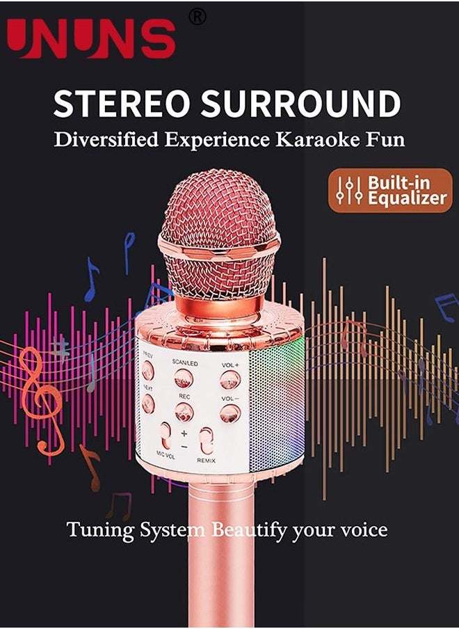UNUNS - Wireless Bluetooth Microphone,Portable Handheld Mic Speaker For All Smartphones,Gifts For Girls Kids Adults All Age - Image 1