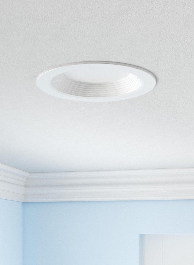 LUXRITE 5/6 Inch LED Recessed Retrofit Downlight, 14W=90W, CCT Color Selectable 2700K | 3000K | 3500K | 4000K | 5000K, Dimmable Can Light, 1100 Lumens, Wet Rated, Energy Star, Baffle Trim (4 Pack) - Image 2