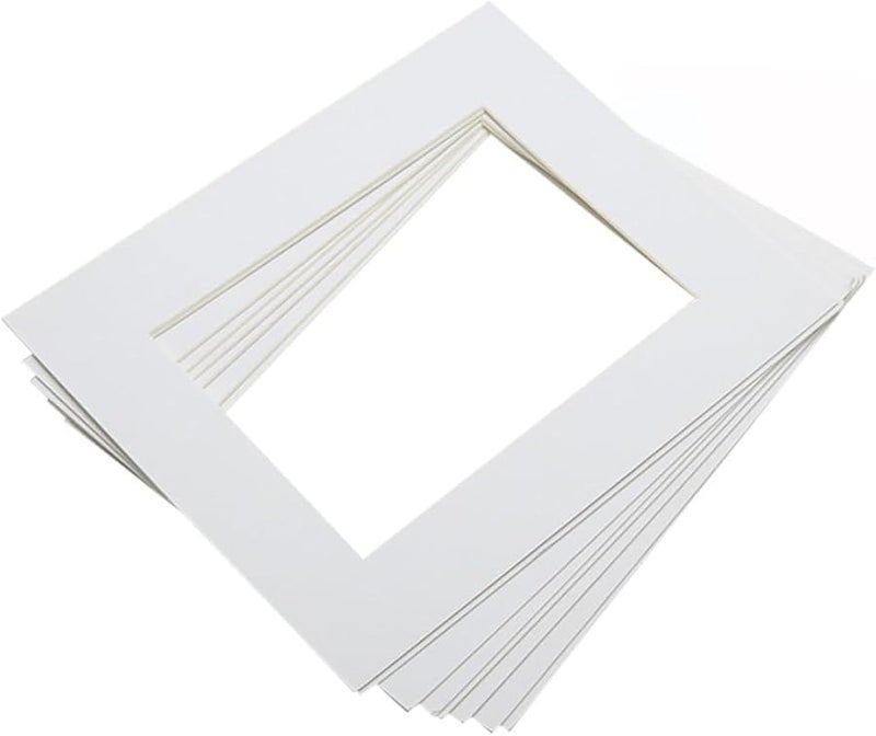 25 White Acid Free Picture Mats For Framing Photos Art Exhibits Display - Image 1