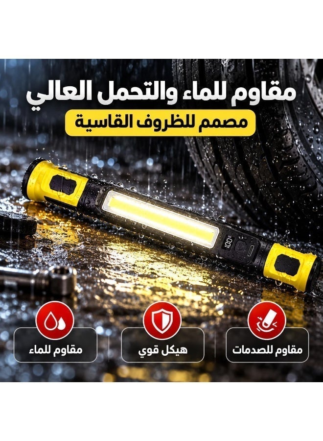 مصباح عمل قابل لإعادة الشحن للفحص، مزود بمغناطيس مزدوج وخطاف - إضاءة بيضاء وحمراء، مقاوم للماء - Image 4