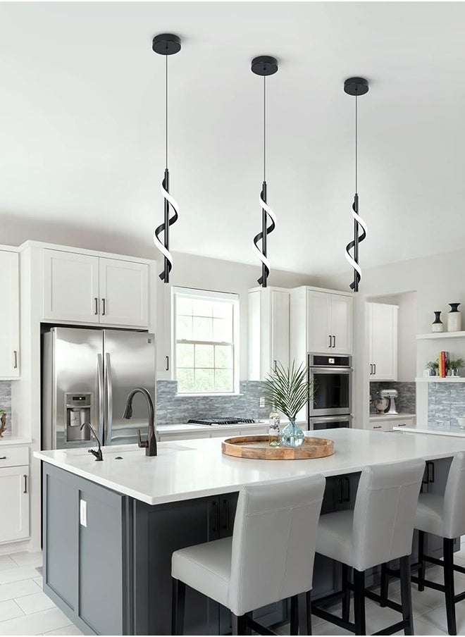 RATSAW - 13W Modern Spiral Led Pendant Light Fixture Warm White LED Hanging Lamp for Bedroom Living room Kitchen - Image 1