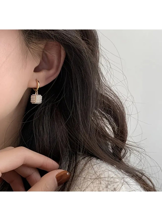 aeen 22K Gold Plated Cubic Pearl Earrings | Elegant & Stylish Fashion Jewelry for Women | Classic Party & Daily Wear, Gift for her. - Image 5