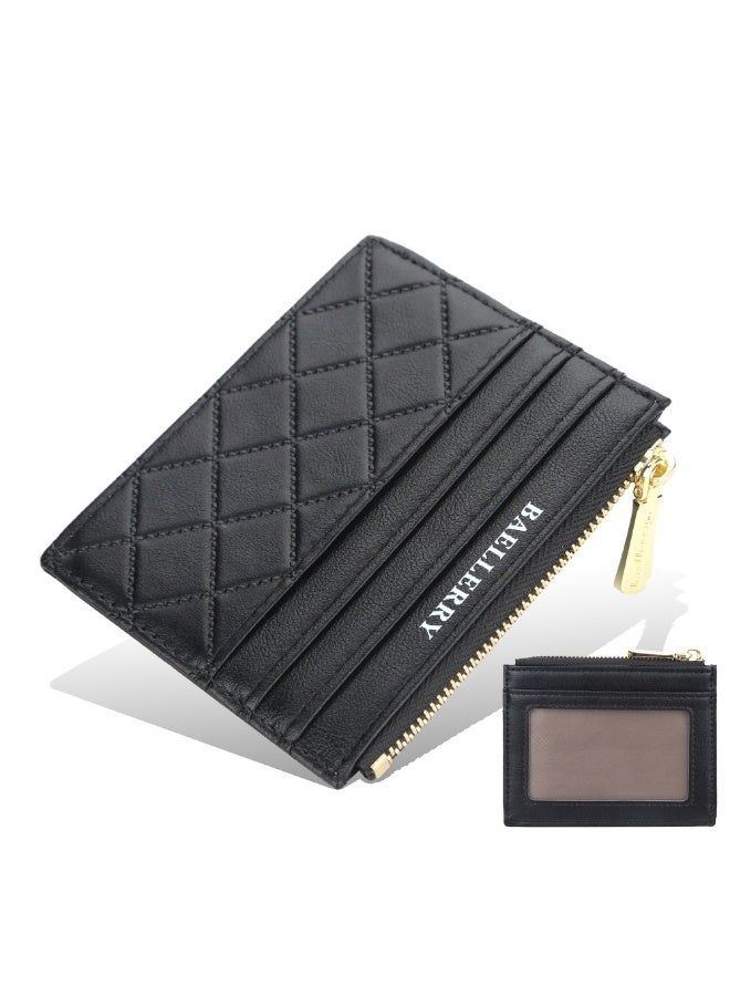 baellerry Women's Diamond Check Candy Colored Purse Driver's License Cover Mini Multi-card Holder Card Cover  - Image 1
