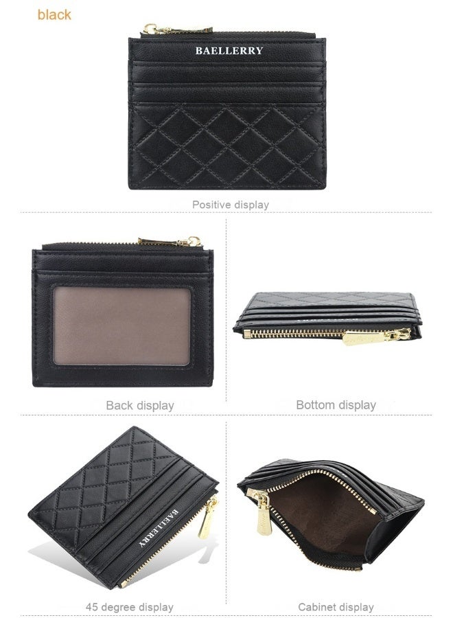 baellerry Women's Diamond Check Candy Colored Purse Driver's License Cover Mini Multi-card Holder Card Cover  - Image 2