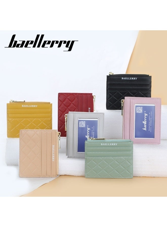 baellerry Women's Diamond Check Candy Colored Purse Driver's License Cover Mini Multi-card Holder Card Cover  - Image 3