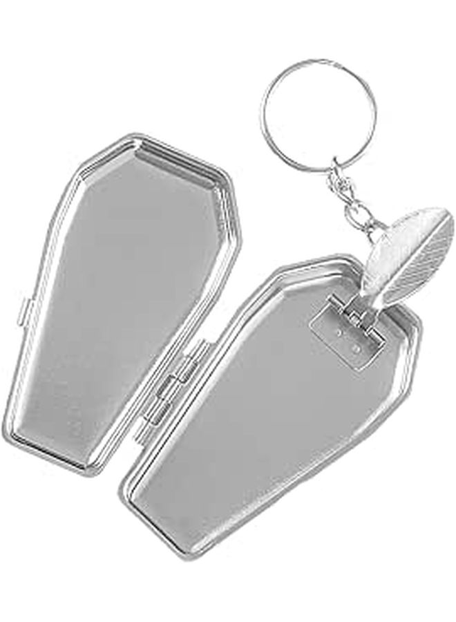 Portable Metal Pocket Ashtray Keychain Coffin Design Outdoor Decorative Key Holder - Image 1
