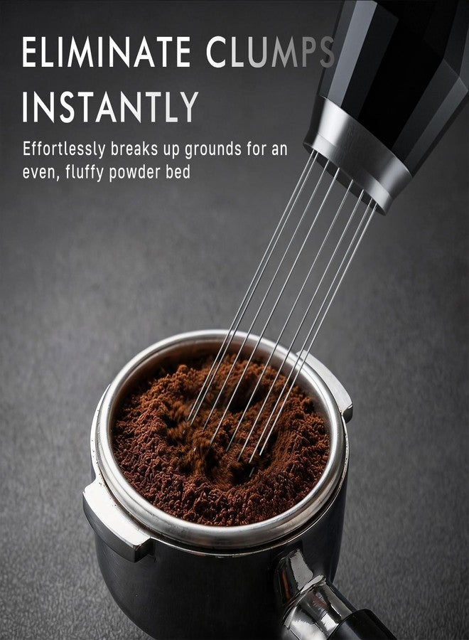 Dioomod WDT Espresso Distribution Tool Espresso Stirrer Tools for Barista, 0.35mm 8 Needles Espresso Coffee Stirrer with Extra 4 Replaceable Needles, Aluminum Alloy Handle with Stand (Black) - Image 4