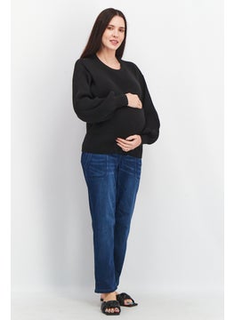 Cotton On Maternity Long Sleeve Ribbed Sweater, Black  - Image 4