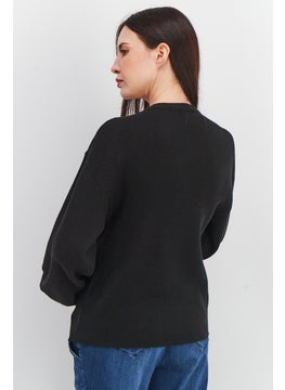 Cotton On Maternity Long Sleeve Ribbed Sweater, Black  - Image 3