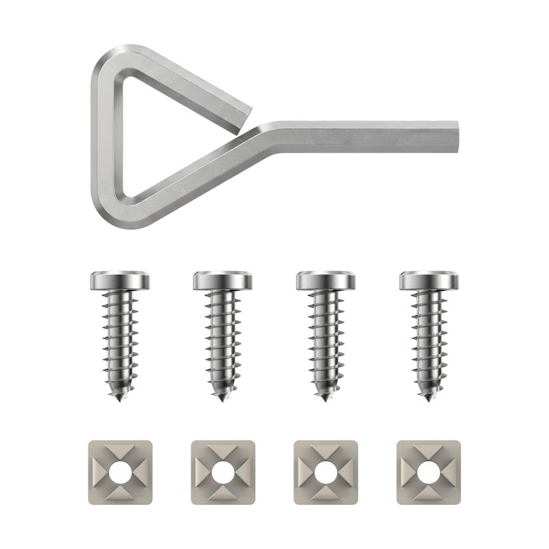 Rightcar Solutions License Plate Screws Stainless Steel License Plate Fasteners for License Plates RattleProof Security Screws with Hex Key AntiTheft Screws Silver - Image 3
