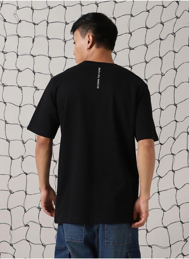 Hubberholme Men Futuristic Printed Oversized Fit T-shirt  - Image 3