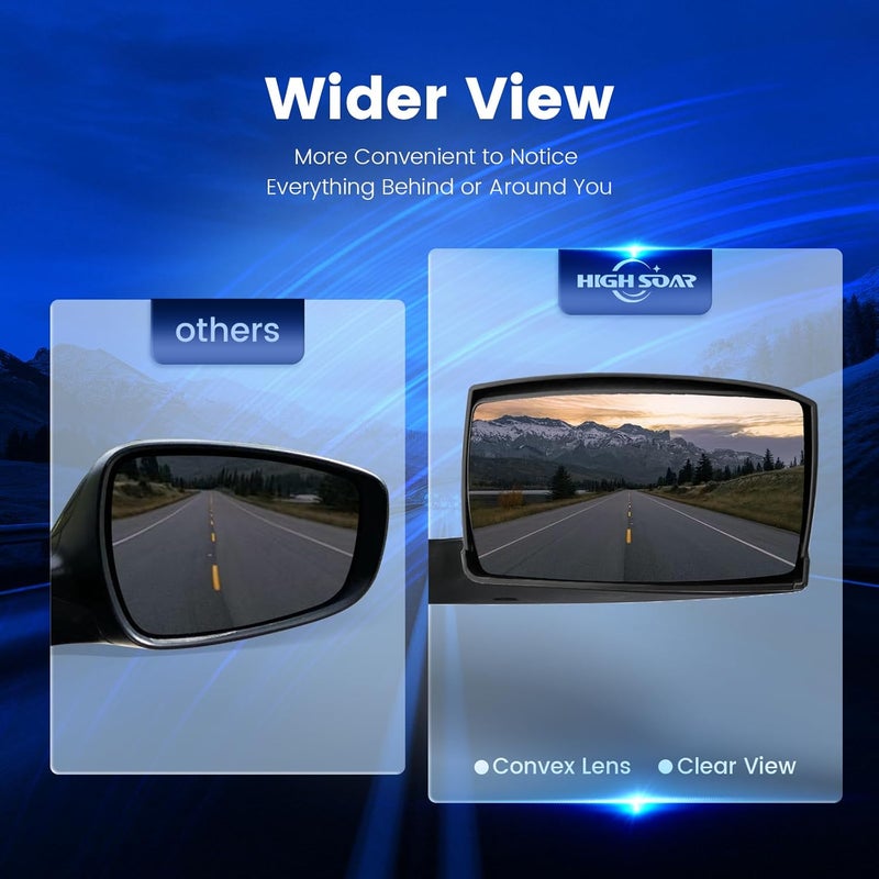 High Soar Black Hood Mirrors Truck Assembly for Volvo VNL 2000-2015 - A Pair - Image 4
