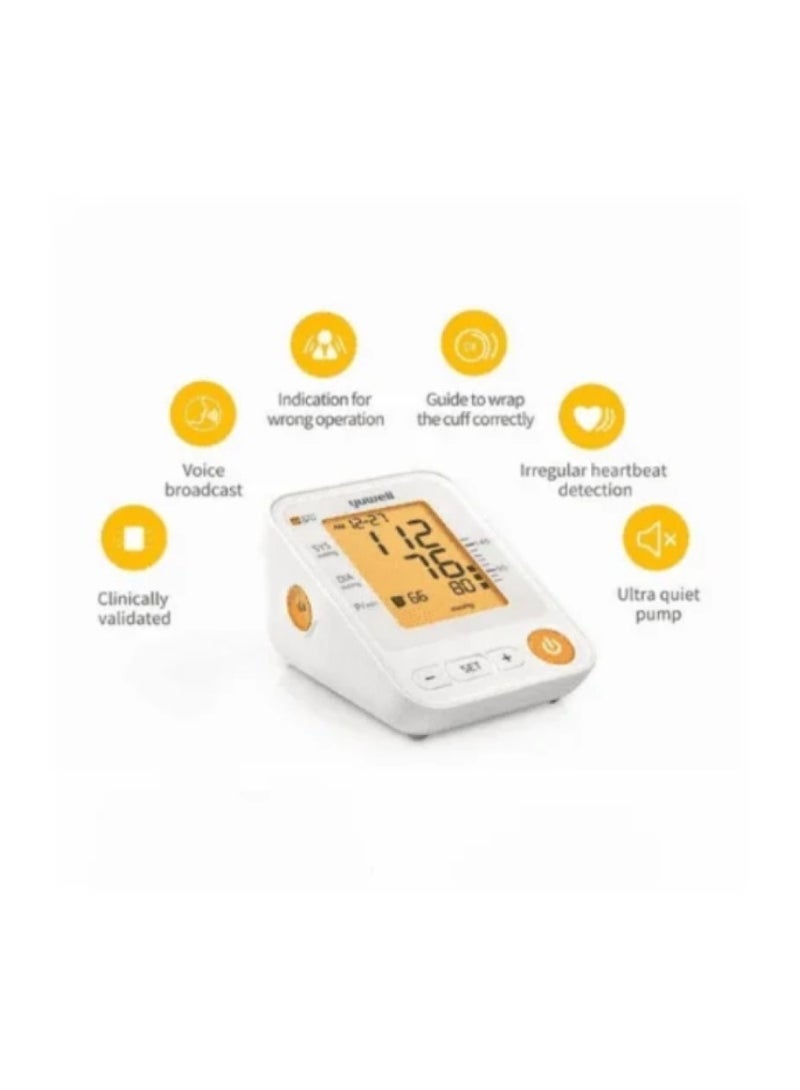 يوويل جهاز ضغط Yuwell YE650D Talking يقيس الضغط والنبض، ينبهك لو الكاف مو ثابت صح أو جسمك يتحرك، ويحسب متوسط 3 قراءات لدقة أعلى. - Image 2