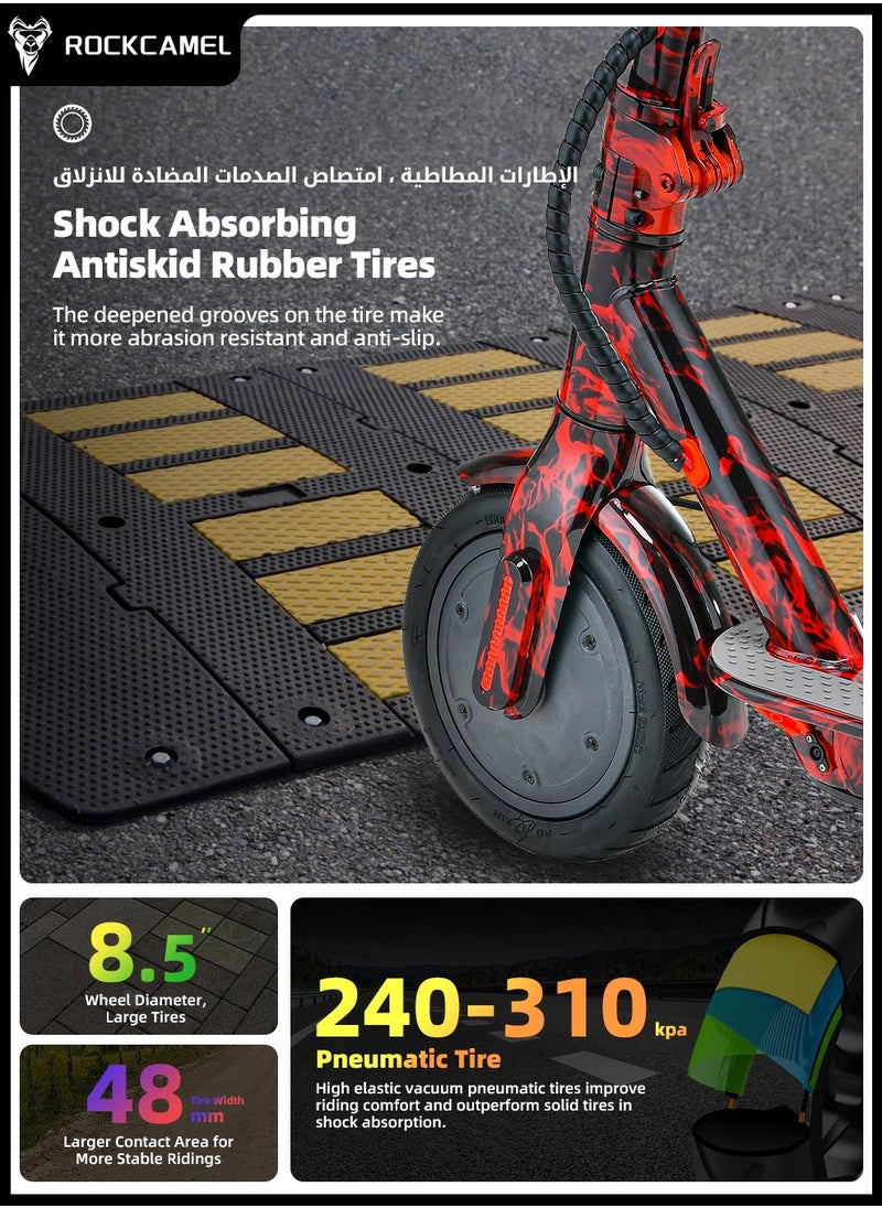 ROCKCAMEL - High-Performance Electric Kick Scooter with 350W Motor Speed of 25 km/h 8.5" Tires 25km Long Range Dual Brakes Commuting Scooter for Adults and Teens LCD with Smart APP Connectivity - Image 1