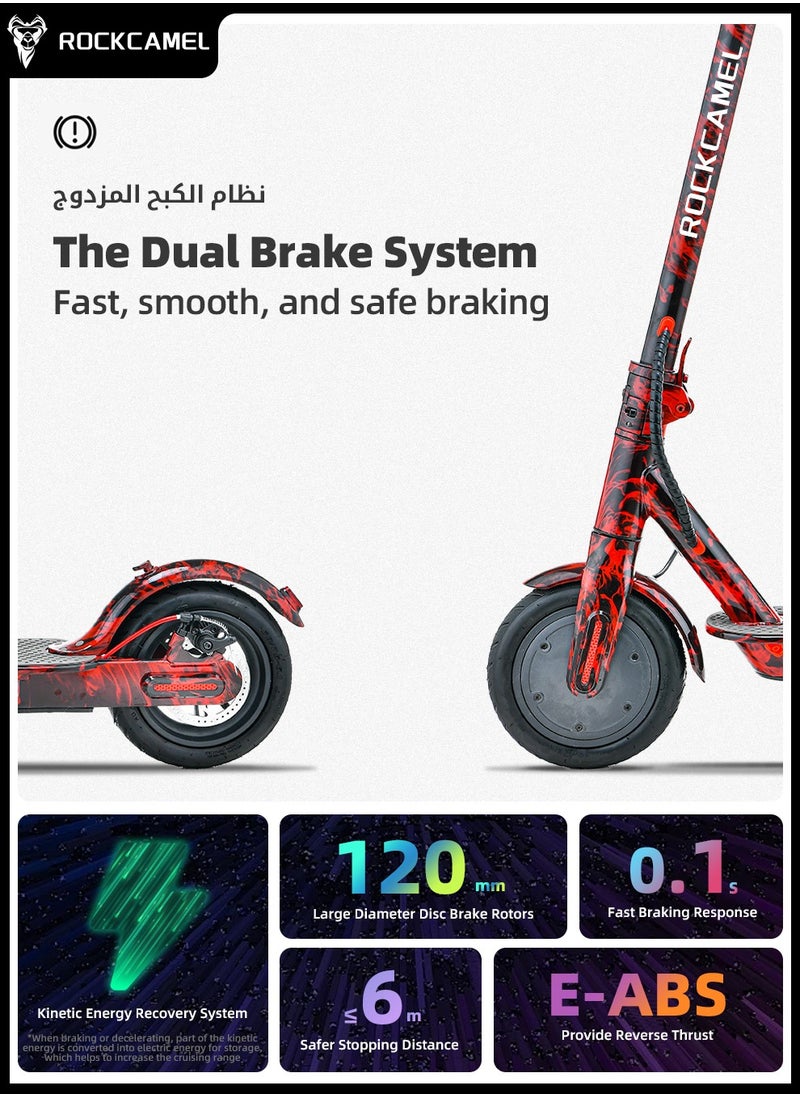 ROCKCAMEL - High-Performance Electric Kick Scooter with 350W Motor Speed of 25 km/h 8.5" Tires 25km Long Range Dual Brakes Commuting Scooter for Adults and Teens LCD with Smart APP Connectivity - Image 1
