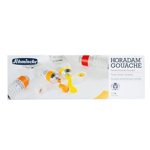 Schmincke - HORADAM® GOUACHE colour box compact metal box with 12 finest, strong gouache colours in 5 ml tubes, 72716097, painting set - Image 2