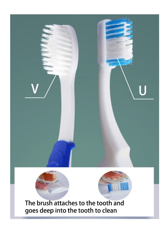طقم سفر محمول للعناية بالأسنان وتقويم الأسنان مكون من 8 قطع ، أدوات تنظيف الأسنان ، فرشاة الأسنان ، مرآة الفم ، شمع الأسنان (أزرق) - Image 3