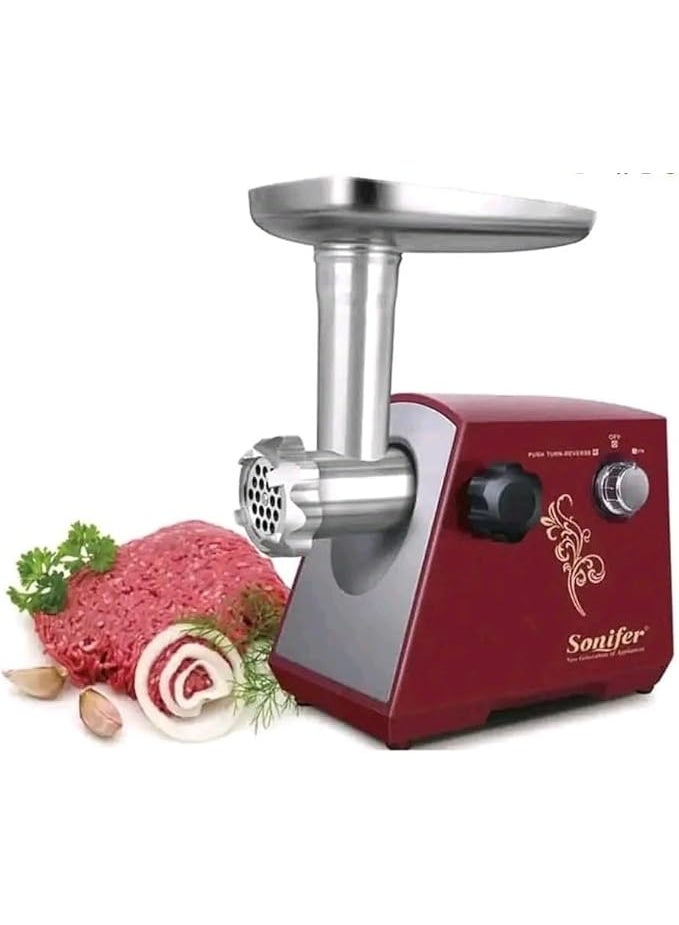 سونفير مفرمة لحم كهربائية من سونيفر SF-5002، مصنوعة من الفولاذ المقاوم للصدأ، بقوة 1200 واط - Image 1