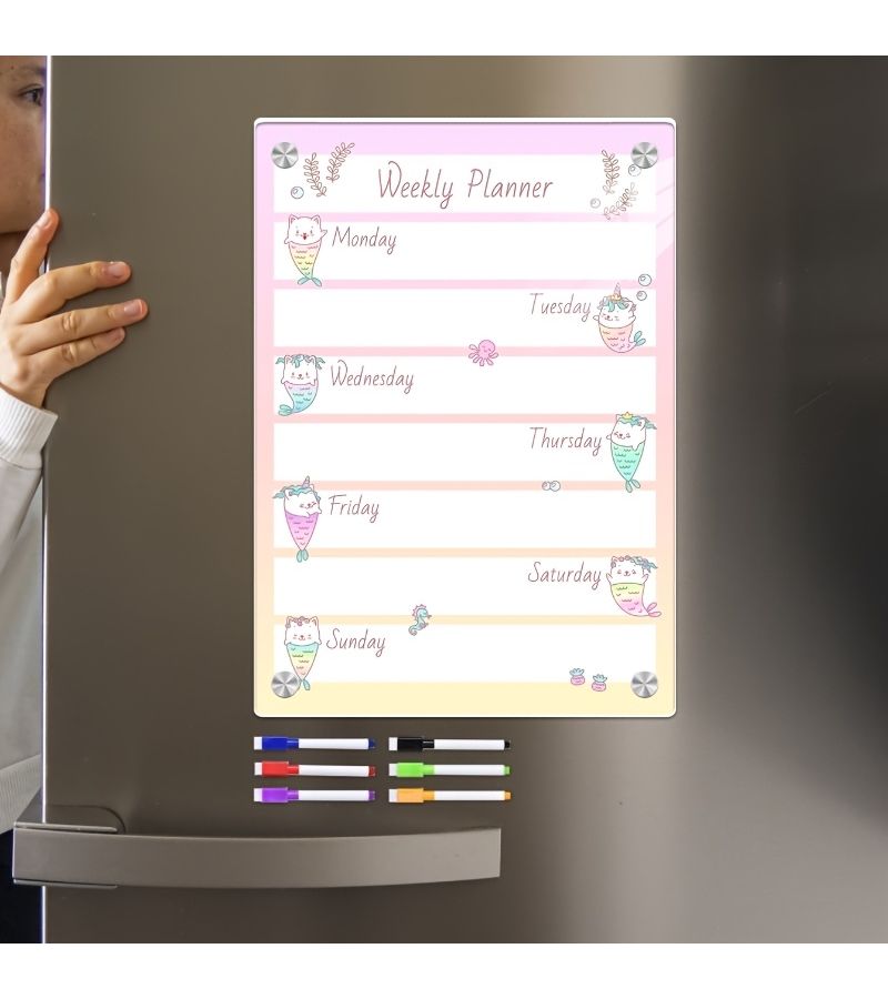 Vertical Magnetic Acrylic Calendar Boards 11.61x7.87 Inch 6 Colors - Image 3