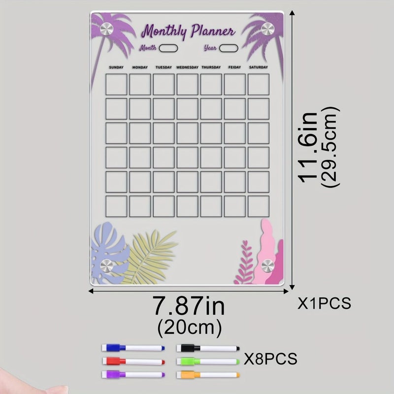 Vertical Magnetic Acrylic Calendar Boards 11.61x7.87 Inch 6 Colors - Image 5