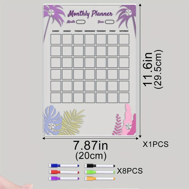 Vertical Magnetic Acrylic Calendar Boards 11.61x7.87 Inch 6 Colors - Image 4