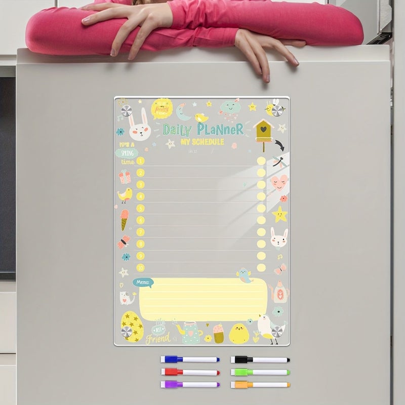 Vertical Magnetic Acrylic Calendar Boards 11.61x7.87 Inch 6 Colors - Image 2