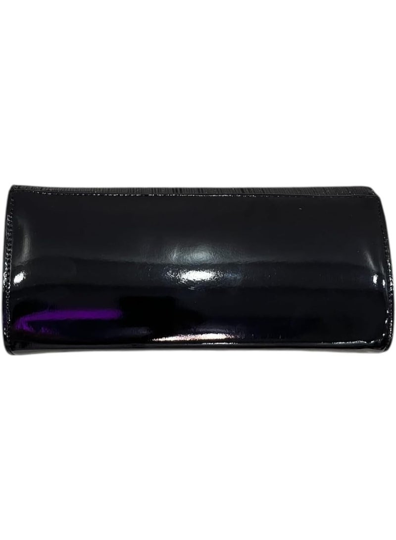 Elegant Women Soiree Handbag Shiny Design Chain Shoulder Strap Evening Bag black - Image 3