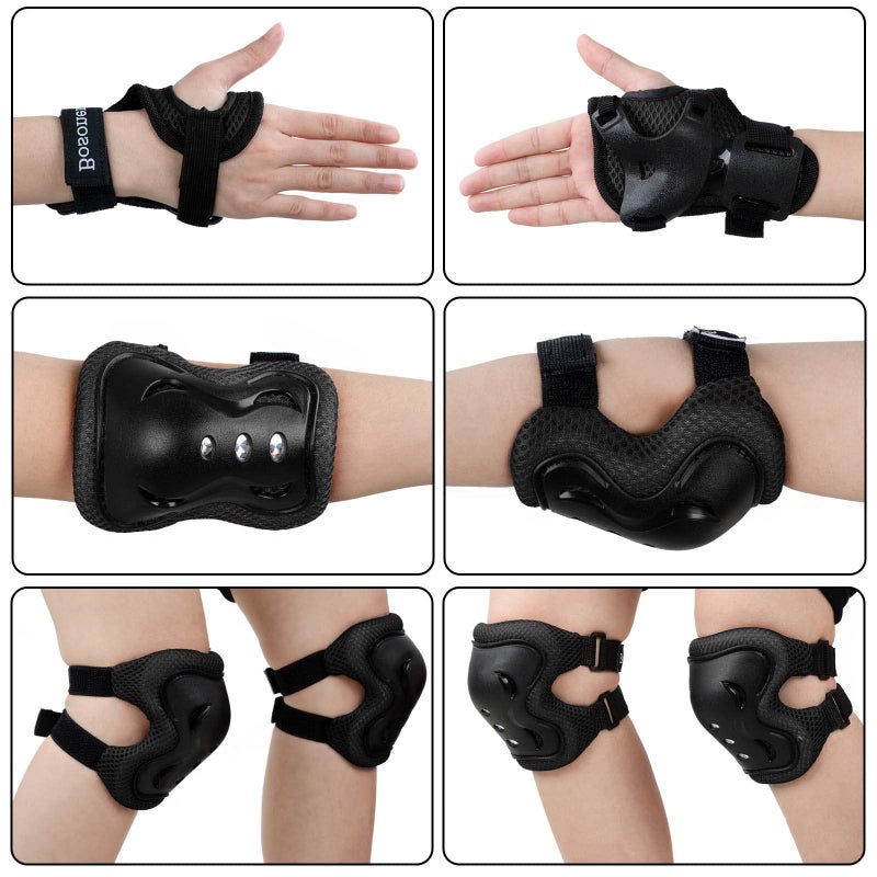 BOSONER Kids/Youth Knee Pad Elbow Pads Guards Protective Gear Set for Roller Skates Cycling BMX Bike Skateboard Inline Skatings Scooter Riding Sports - Image 3