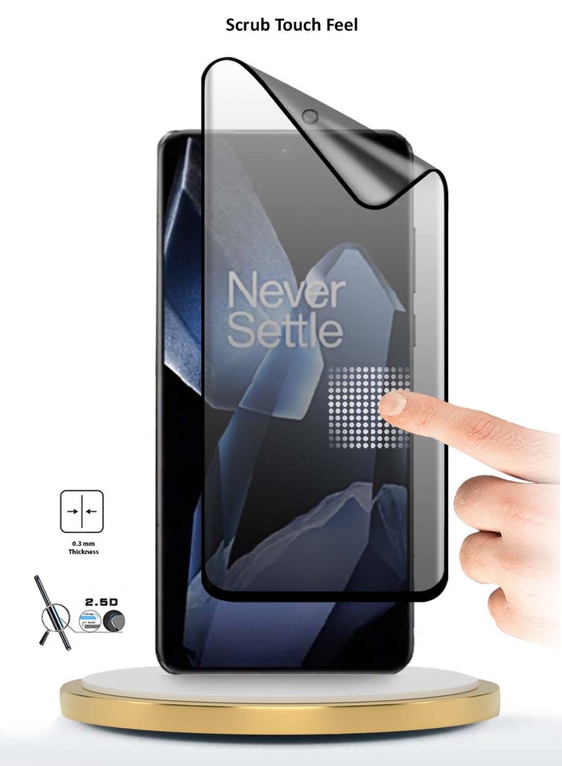 Wtech OnePlus 13 5G 2024 Nano Ceramic Privacy Full Glue Full Cover Matte Flexible Screen Protector (MSCNMP) - Clear/Black - Image 2