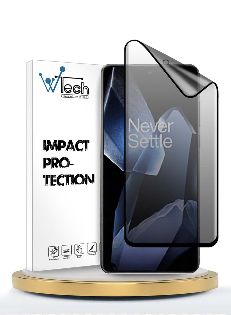 Wtech OnePlus 13 5G 2024 Nano Ceramic Privacy Full Glue Full Cover Matte Flexible Screen Protector (MSCNMP) - Clear/Black - Image 1