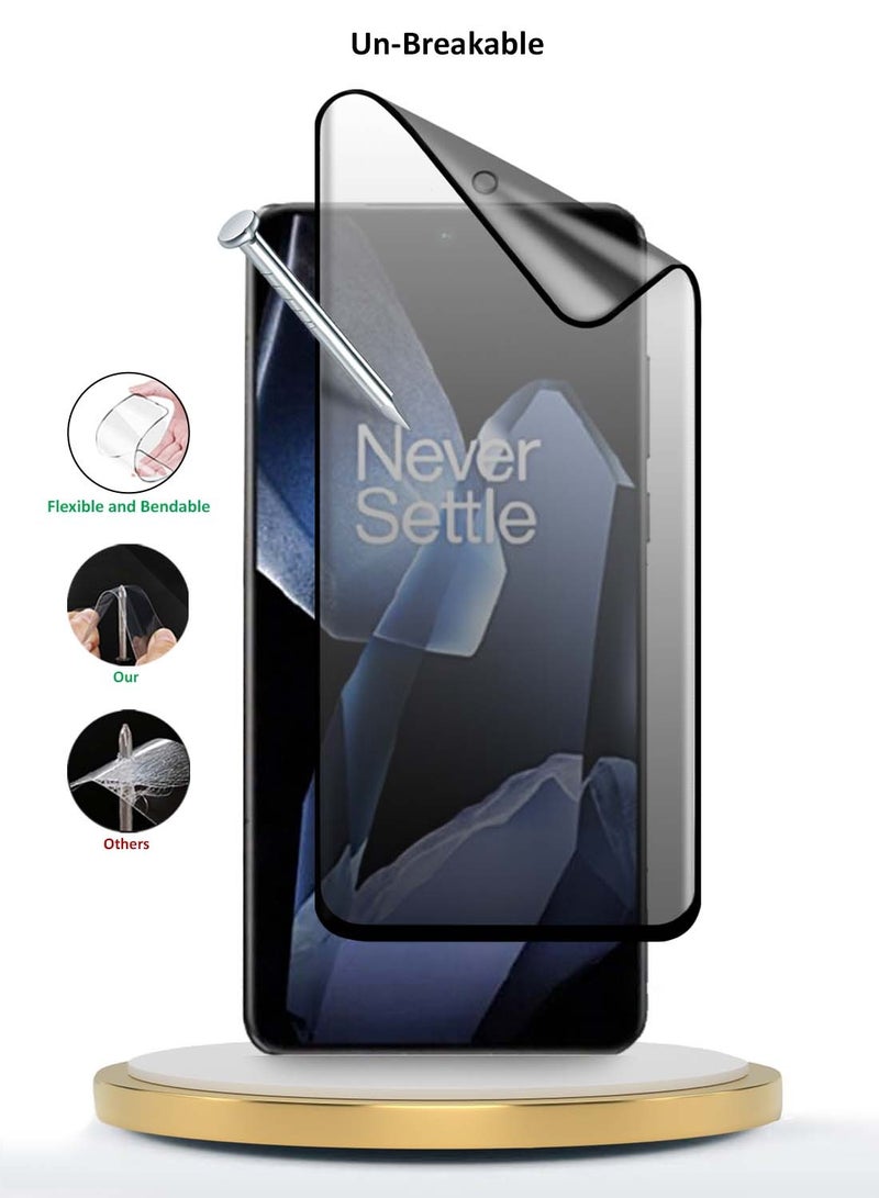 Wtech OnePlus 13 5G 2024 Nano Ceramic Privacy Full Glue Full Cover Matte Flexible Screen Protector (MSCNMP) - Clear/Black - Image 3